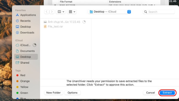 Chọn Extract để giải nén