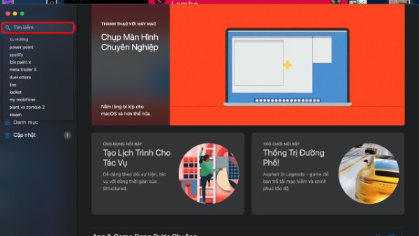 Nhập từ khóa “The Unarchiver” vào ô tìm kiếm
