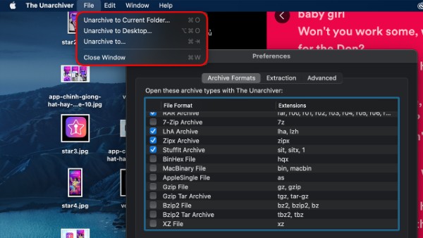 Người dùng chọn định dạng tệp muốn xử lý