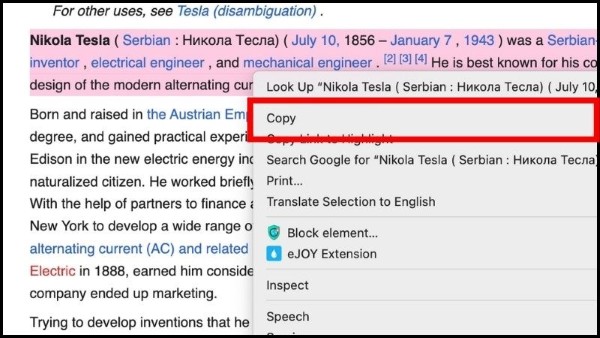 Nhấn chuột phải, chọn Copy