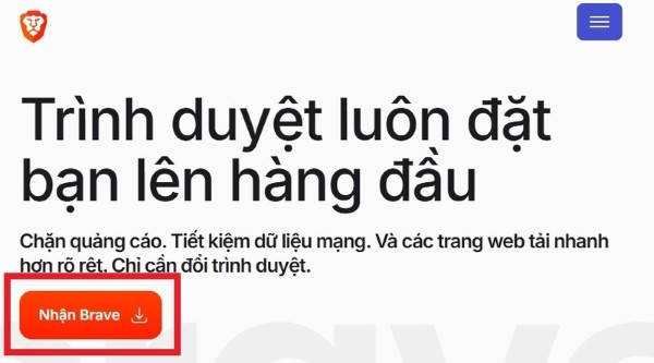 Nhấn “Download Brave” 