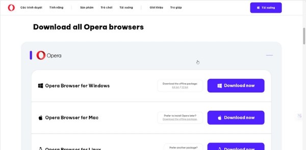 Chọn đúng hệ điều hành rồi nhấn nút "Tải về"