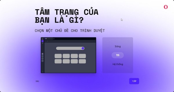Chọn giao diện muốn sử dụng
