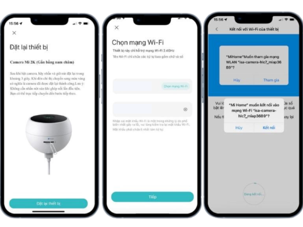 Nhập mật khẩu Wi-Fi để kết nối camera Xiaomi với mạng