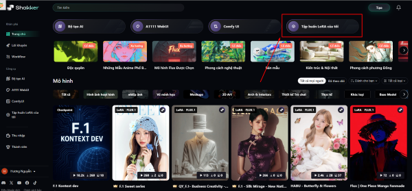 Truy cập “Tập huấn Lora của tôi”