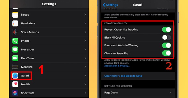 Duyệt web riêng tư và ngăn chặn theo dõi trên Safari