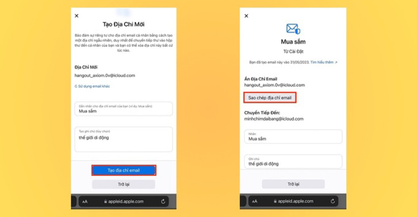 Ẩn email của tôi