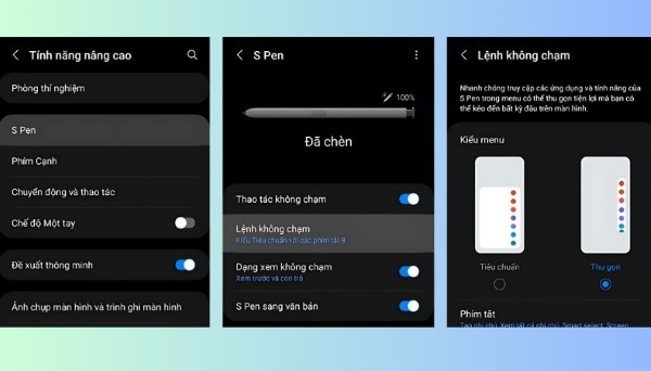 Bật mục Lệnh không chạm (Air Command)