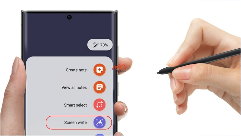 Mở Air Command và chọn Screen Write