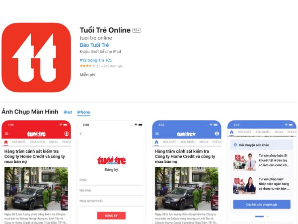app đọc báo cho iphone