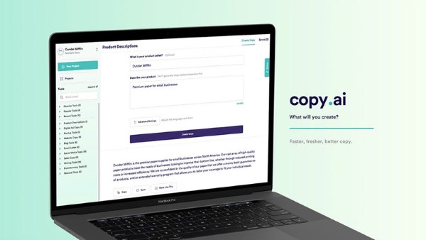 Công cụ AI sáng tạo nội dung Copy.ai 