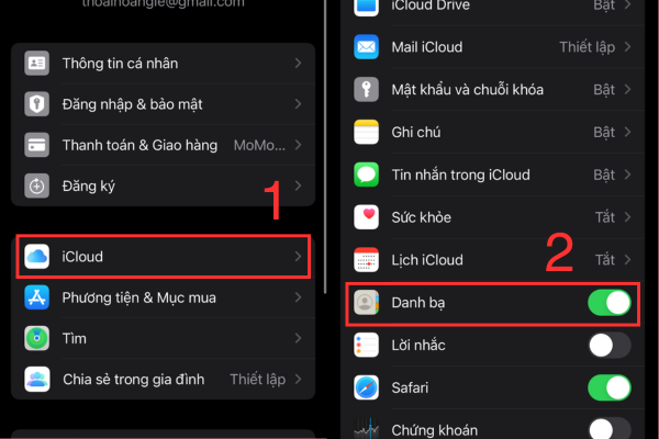 cách đồng bộ danh bạ trên iphone