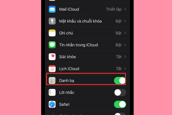 cách đồng bộ danh bạ trên iphone