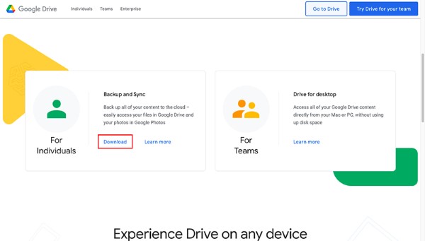 Tiến hành tải ứng dụng Google Drive về máy tính