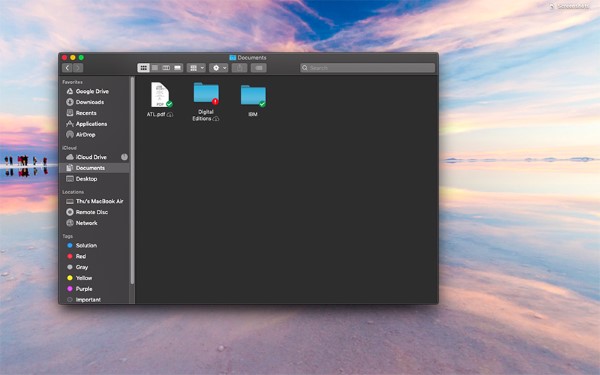 Xem biểu tượng tệp để biết đã đồng bộ hay chưa