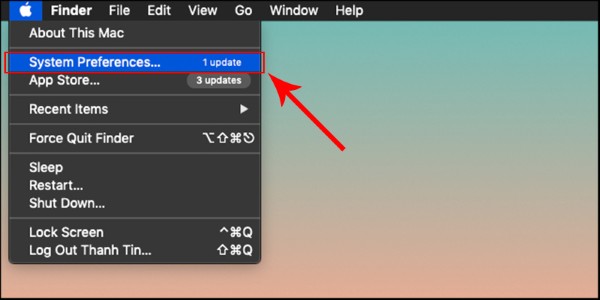 Chọn System Preferences