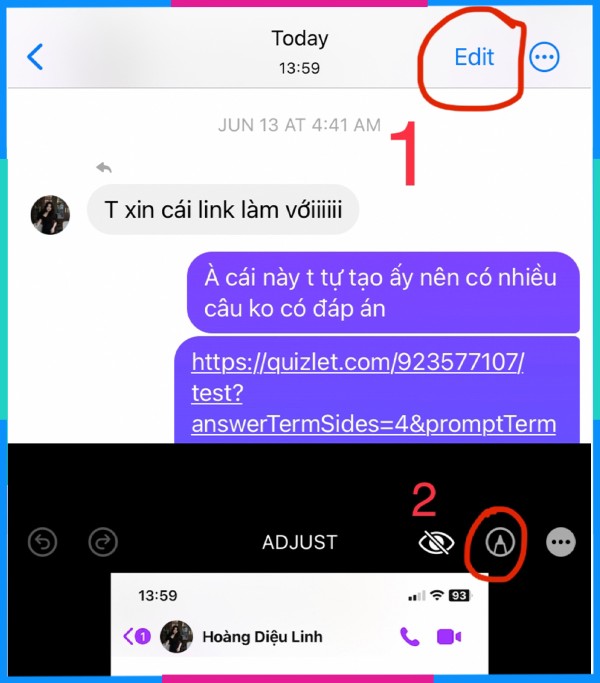 Nhấn chọn biểu tượng “Edit”