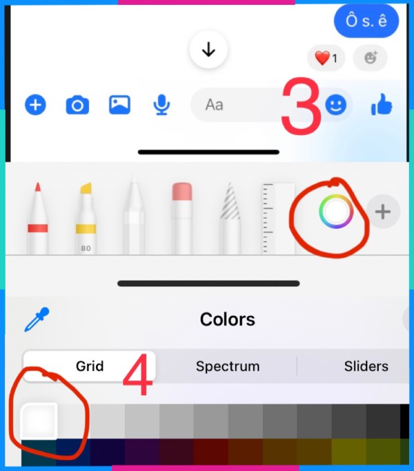 Nhấn vào hình vòng tròn 7 sắc
