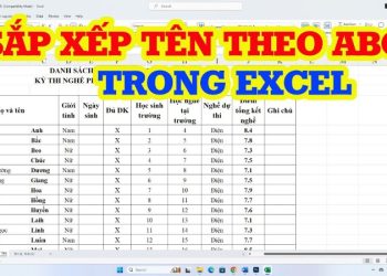 cách sắp xếp tên theo abc trong excel
