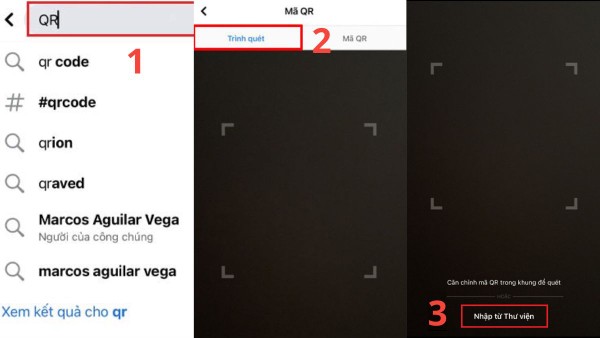 Chọn “Trình quét” và nhấn “Nhập từ thư viện”