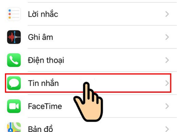 Chọn “Tin nhắn”
