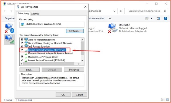 Nhấn chuột phải vào kết nối WiFi đang dùng