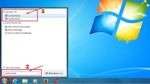 Nhập từ khóa Control Panel 