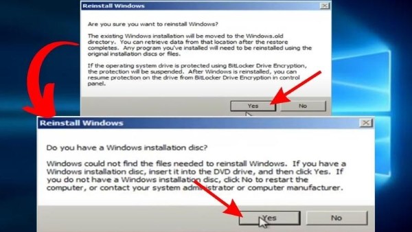 Nhấn chọn Yes hai lần