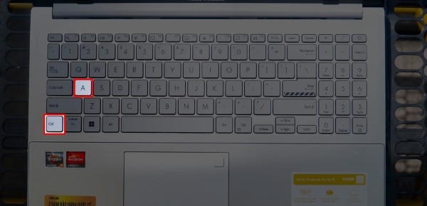 Nhấn Ctrl +A