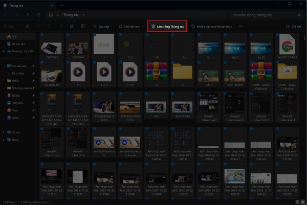 Chọn Empty Recycle Bin 