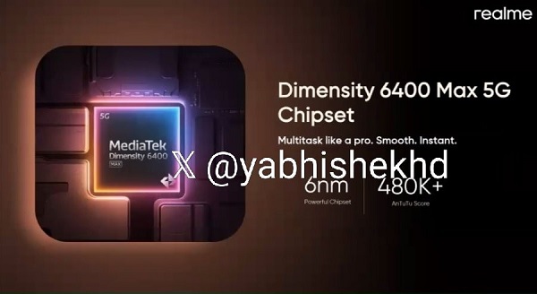 Máy được trang bị vi xử lý MediaTek Dimensity 6400 Max