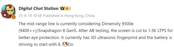 Cấu hình realme Neo8 rò rỉ bởi leaker uy tín Digital Chat Station