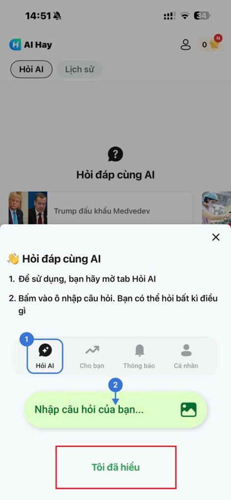 Đóng bảng thông báo bằng cách nhấn vào mục Tôi đã hiểu