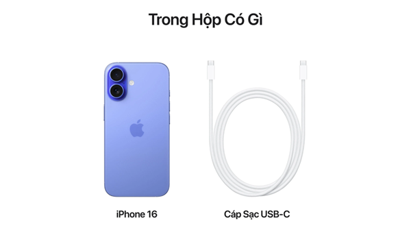 iPhone 16 sử dụng cáp sạc USB-C tương thích với cổng USB-C