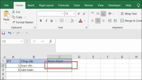 Chọn ô cần thêm dấu tích