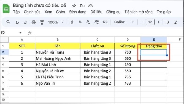 Chọn ô muốn đánh dấu tích