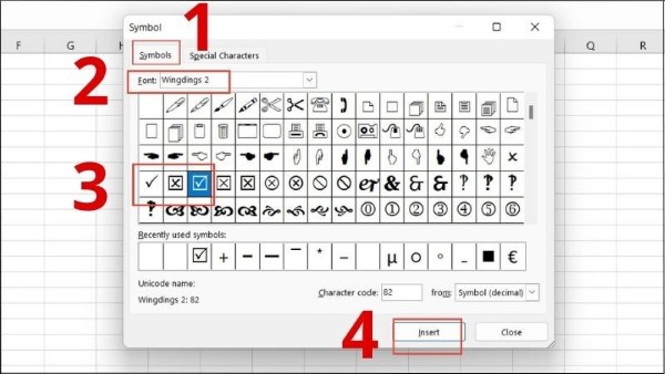 Mở mục Font và chọn Wingdings 2