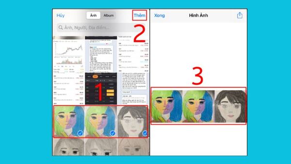 ghép ảnh trên iphone
