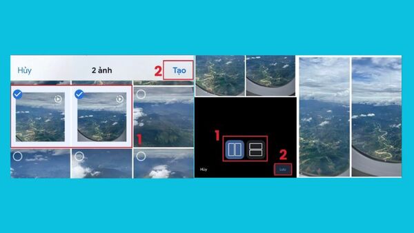 ghép ảnh trên iphone