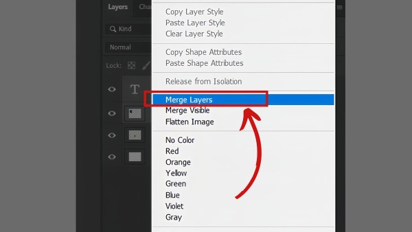 Chọn Merge Layers
