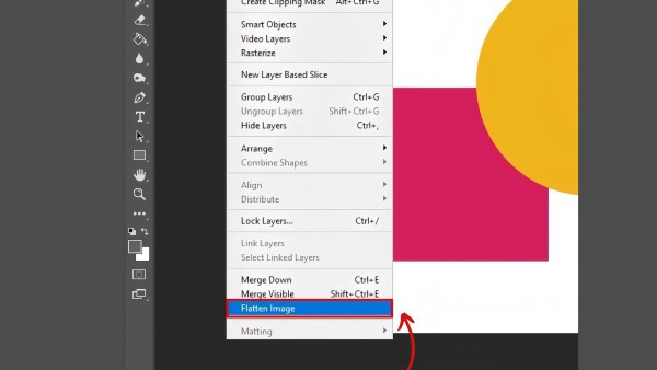 Chọn Flatten Image