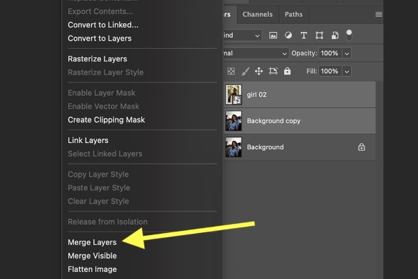 Chọn các tác vụ gộp được thiết lập sẵn