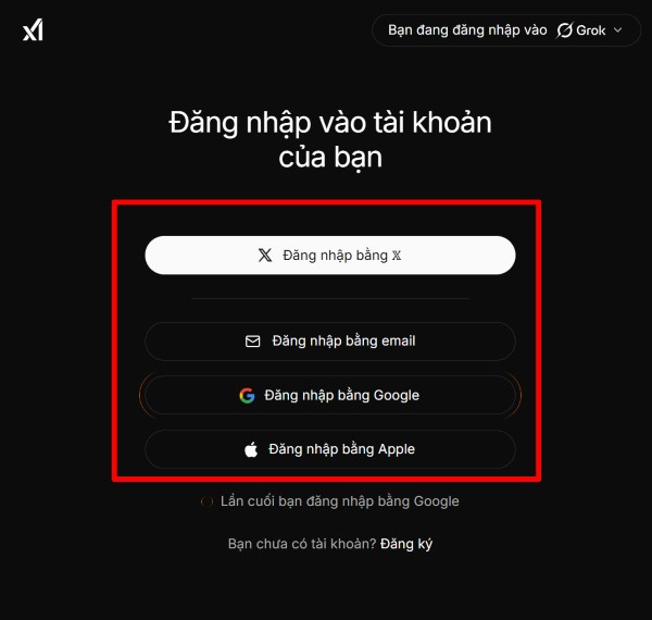 Đăng nhập bằng tài khoản X (Twitter) 