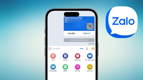 Gửi danh thiếp chia sẻ thông tin liên hệ Zalo tới người dùng khác