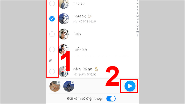 Tìm kiếm tên người gửi trong danh bạ Zalo