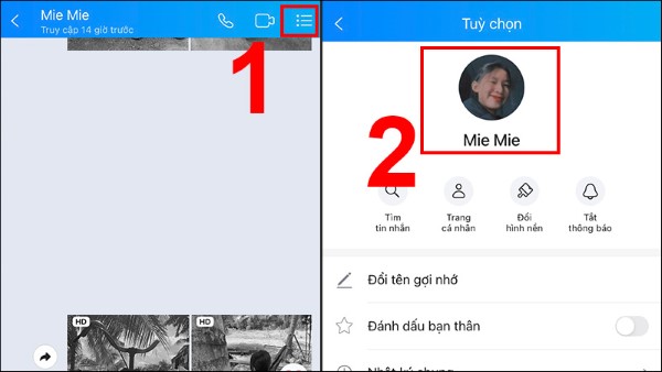 Nhấn vào biểu tượng dấu ba chấm