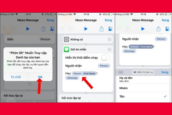 gửi tin nhắn hàng loạt trên iphone