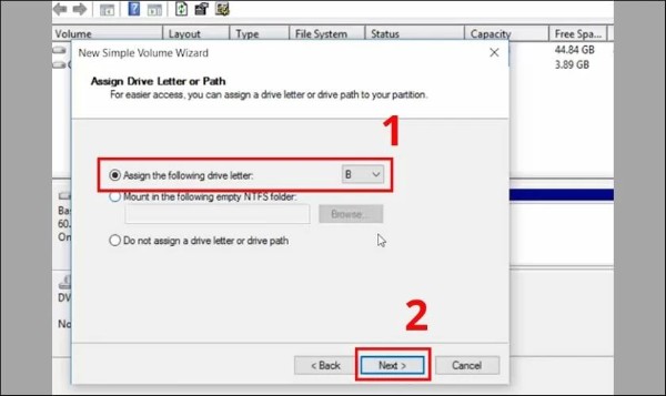 Chọn định dạng NTFS