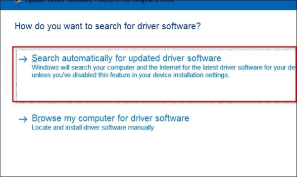 Chọn Search automatically for drivers