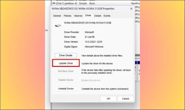 Chọn Update Driver